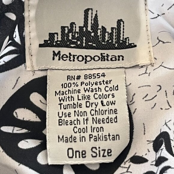 Metropolitan Kaftan Maxi Dress‎ Women Onesize Black White Circular Graphi… - Picture 4 of 9